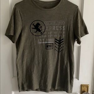 Express men’s small army green graphic t shirt S tee